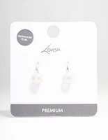 Silver Plated Freshwater Pearl Small Hook Drop Earrings