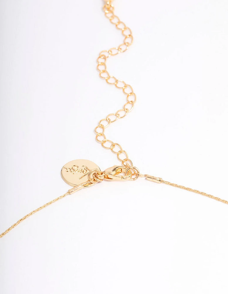 Gold Plated Freshwater Pearl Dotted Fine Short Necklace