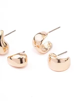 Gold Pear Hoop Earring Pack