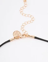 Gold Cord Teardrop Necklace & Bracelet Jewellery Set