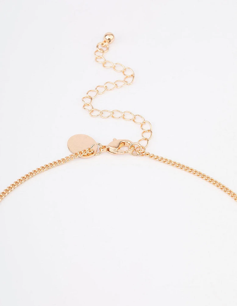 Gold Raffia Fan Necklace