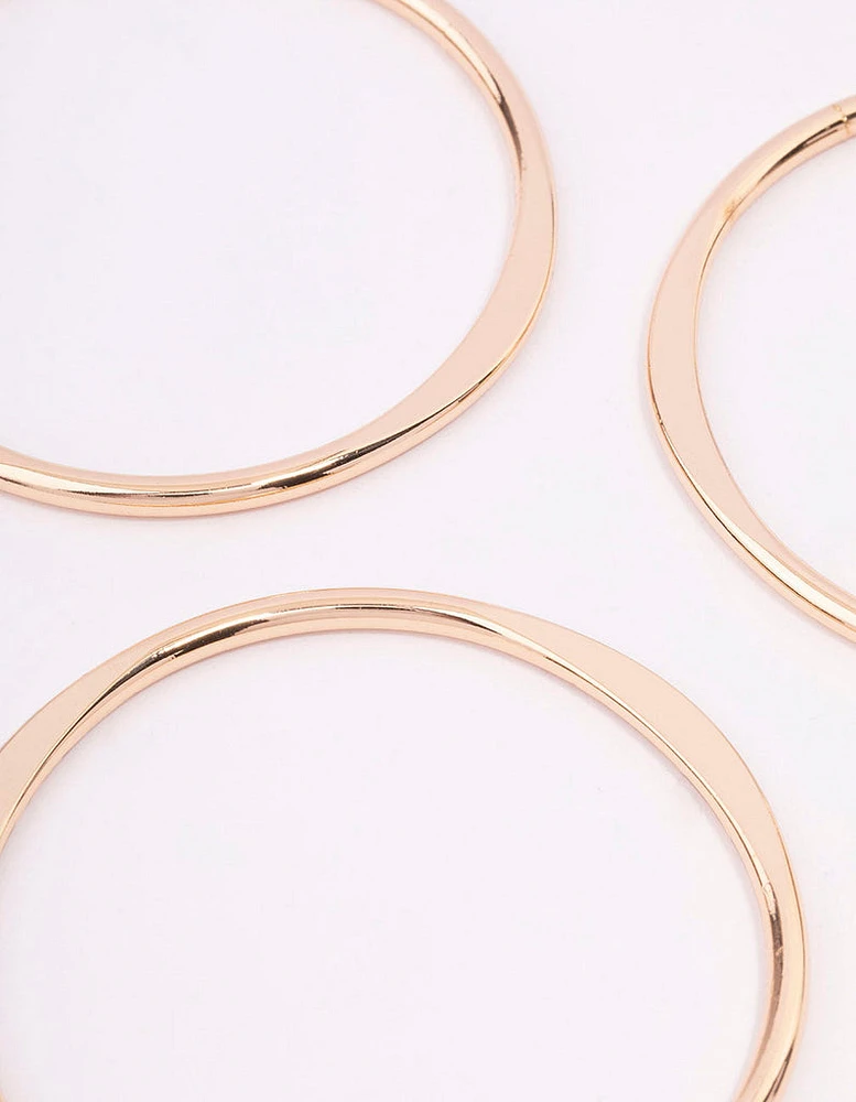 Gold Smooth Organic Bangle 3-Pack