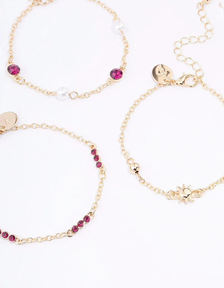 Gold Star Moon Bracelet & Anklet 5-Pack