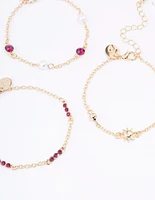 Gold Star Moon Bracelet & Anklet 5-Pack