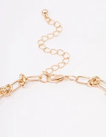 Gold Knotted Link Necklace