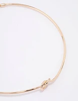 Gold Simple Knotted Choker Necklace