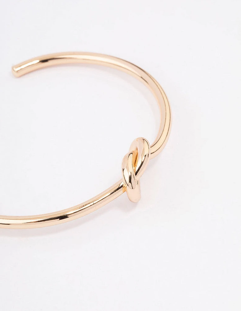 Gold Simple Knotted Bangle