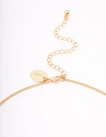 Gold Plated Cubic Zirconia Semi-Precious Donut Necklace