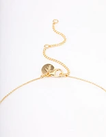 Gold Plated Cubic Zirconia Lariat Y-Shaped Necklace