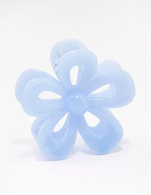 Blue Flower Hair Claw Clip