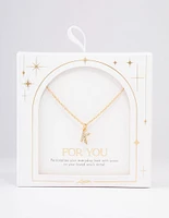 Letter K Gold Plated Initial Pendant Necklace