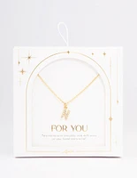 Letter N Gold Plated Initial Pendant Necklace