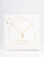 Letter B Gold Plated Initial Pendant Necklace