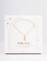 Letter E Gold Plated Initial Pendant Necklace