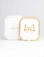 Gold Plated Bold Oval Hoop Earrings