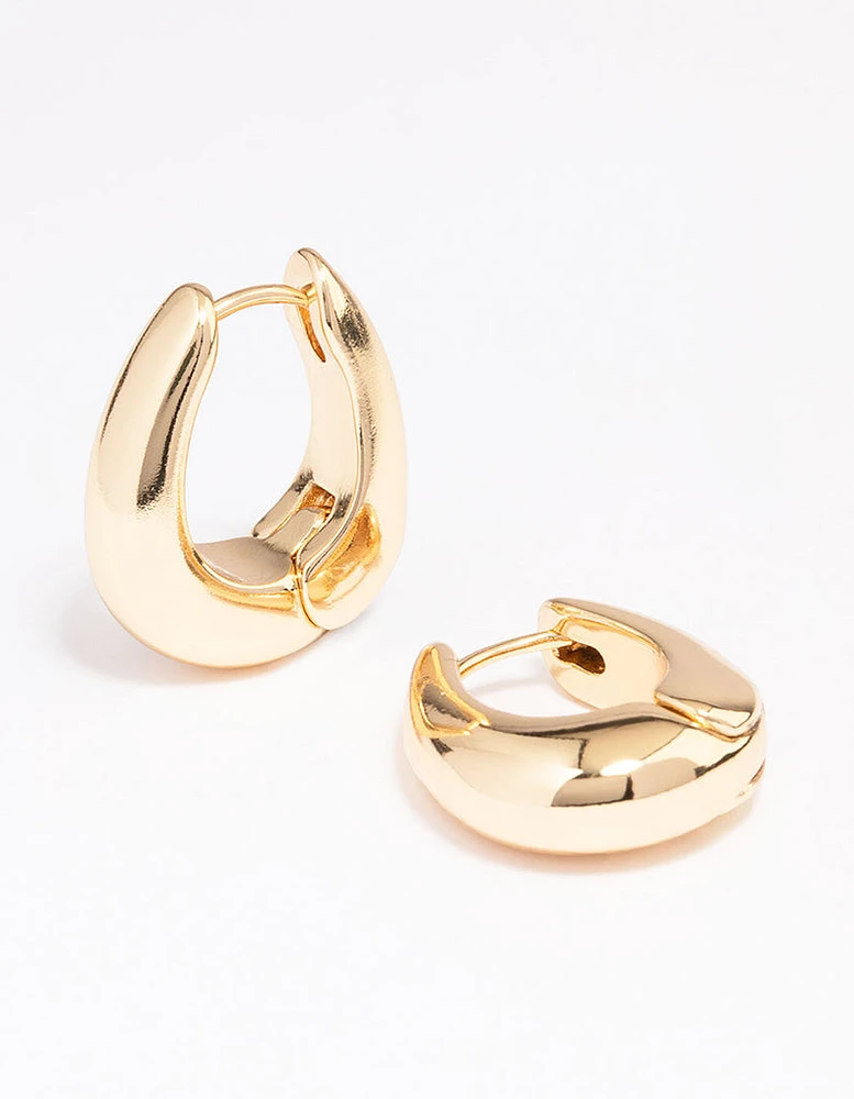 Gold Plated Bold Oval Hoop Earrings