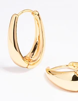 Gold Plated Oval Hoop Earrings