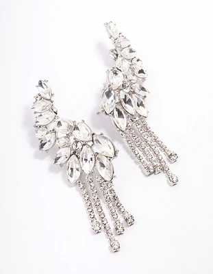 Rhodium Multi Diamante Cupchain Ear Cuff