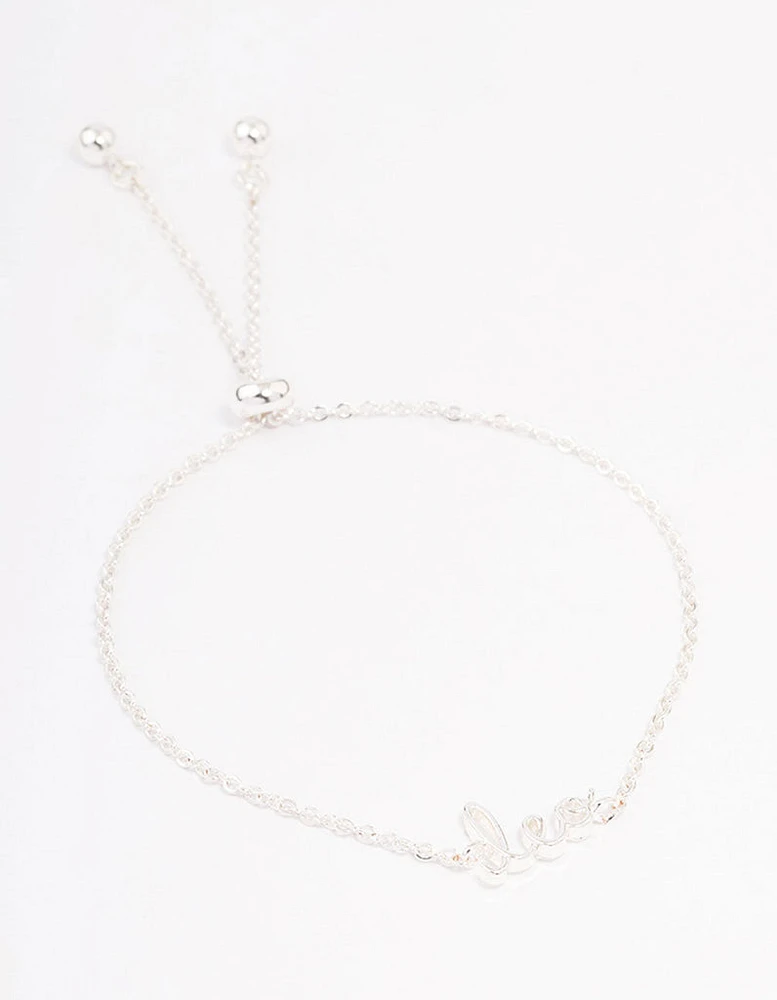 Silver Plated Leo Script Bracelet