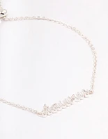 Silver Plated Taurus Script Bracelet