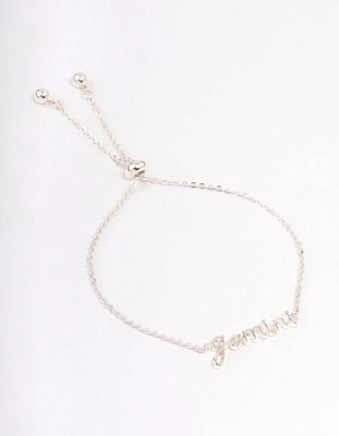 Silver Plated Gemini Script Bracelet