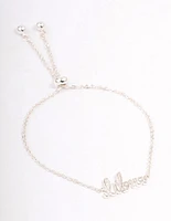 Silver Plated Libra Script Bracelet