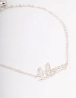 Silver Plated Libra Script Bracelet