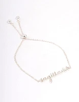 Silver Plated Sagittarius Script Bracelet