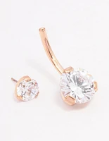 Rose Gold Plated Surgical Steel Double Round Belly Ring
