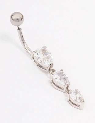 Surgical Steel Triangular Graduating Pear Belly Ring