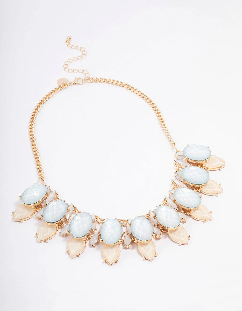 Gold Faceted Statement Necklace