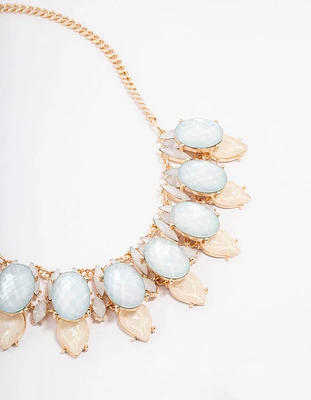 Gold Faceted Statement Necklace
