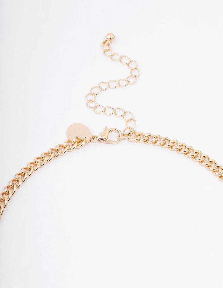 Gold Faceted Statement Necklace