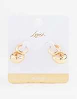 Gold Plated Bubble Huggie Earring Pack