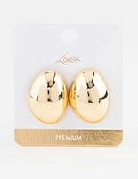 Gold Plated Oval Bold Stud Earrings