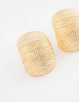 Gold Plated Textured Bold Stud Earrings