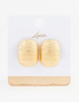 Gold Plated Textured Bold Stud Earrings