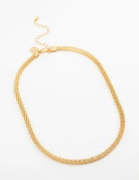 Gold Plated Fine Weave Chain Necklace