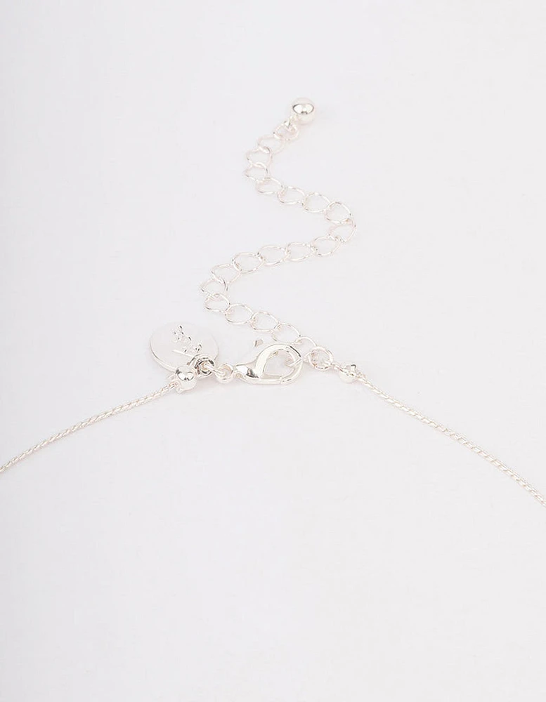 Rhodium Molten Ball Long Necklace