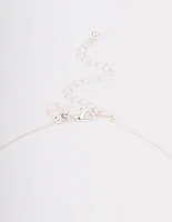 Rhodium Molten Ball Long Necklace