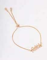 Gold Faith Script Toggle Bracelet