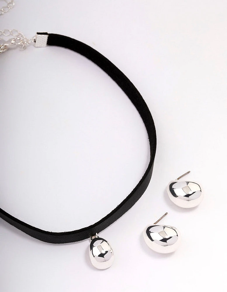 Silver Teardrop Jewellery Set