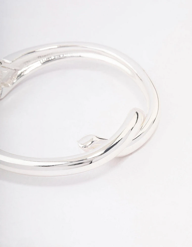 Silver Knotted Cross Hinge Wrist Cuff