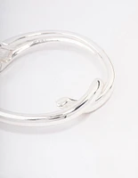 Silver Knotted Cross Hinge Wrist Cuff