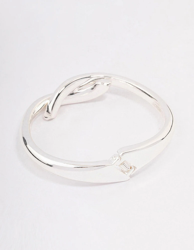 Silver Knotted Cross Hinge Wrist Cuff