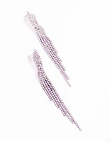 Lilac Layered Strand Twisted Drop Earrings
