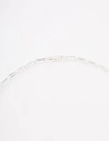 Silver Baguette Snake Y-Shape Necklace