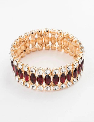 Gold Marquise Stone Bracelet