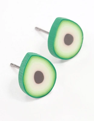 Green Avocado Stud Earrings