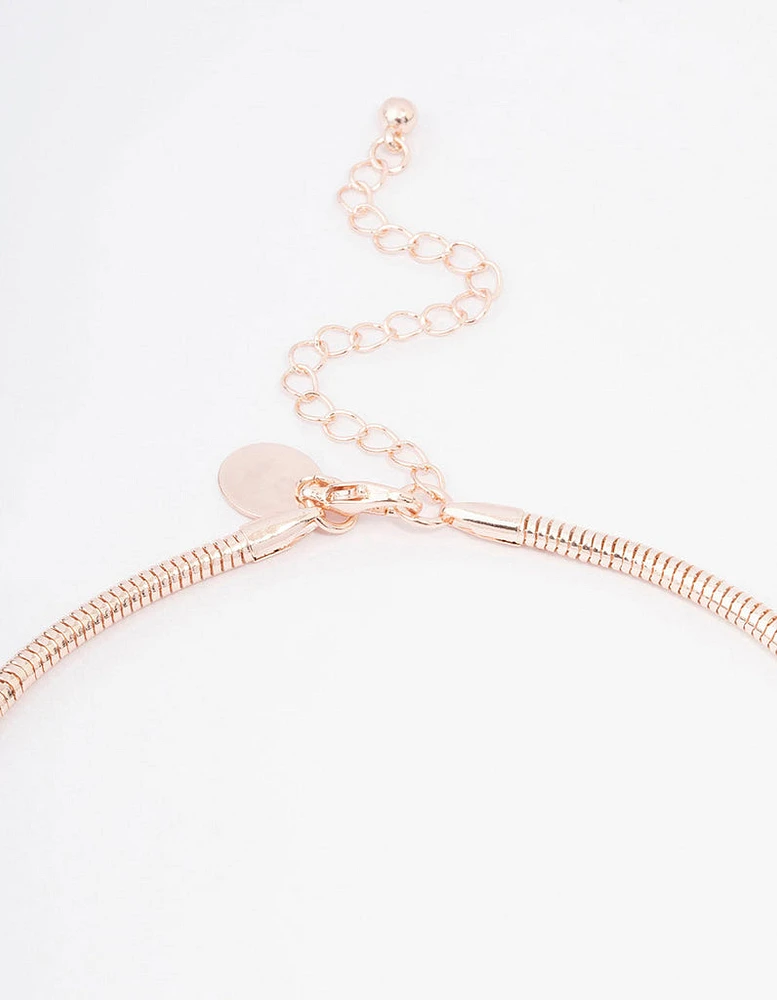 Rose Gold Marquise & Pearl Flower Statement Necklace